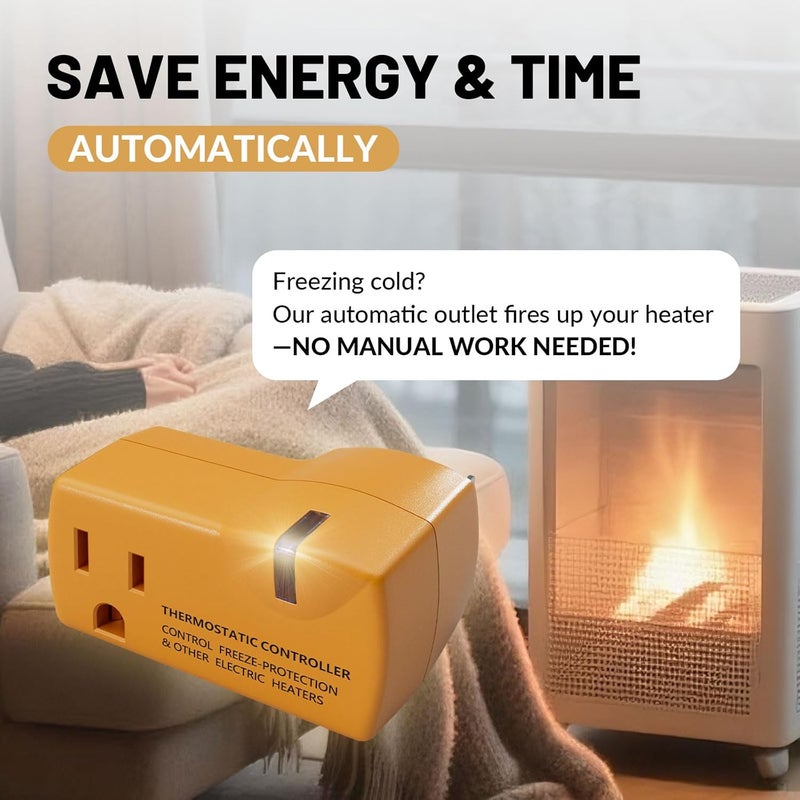MAXKOSKO 2 PCS Freeze Thermostatically Controlled Outlet，Automatically Turn On Below 38 °F and Off Over 50 °F - Image 5